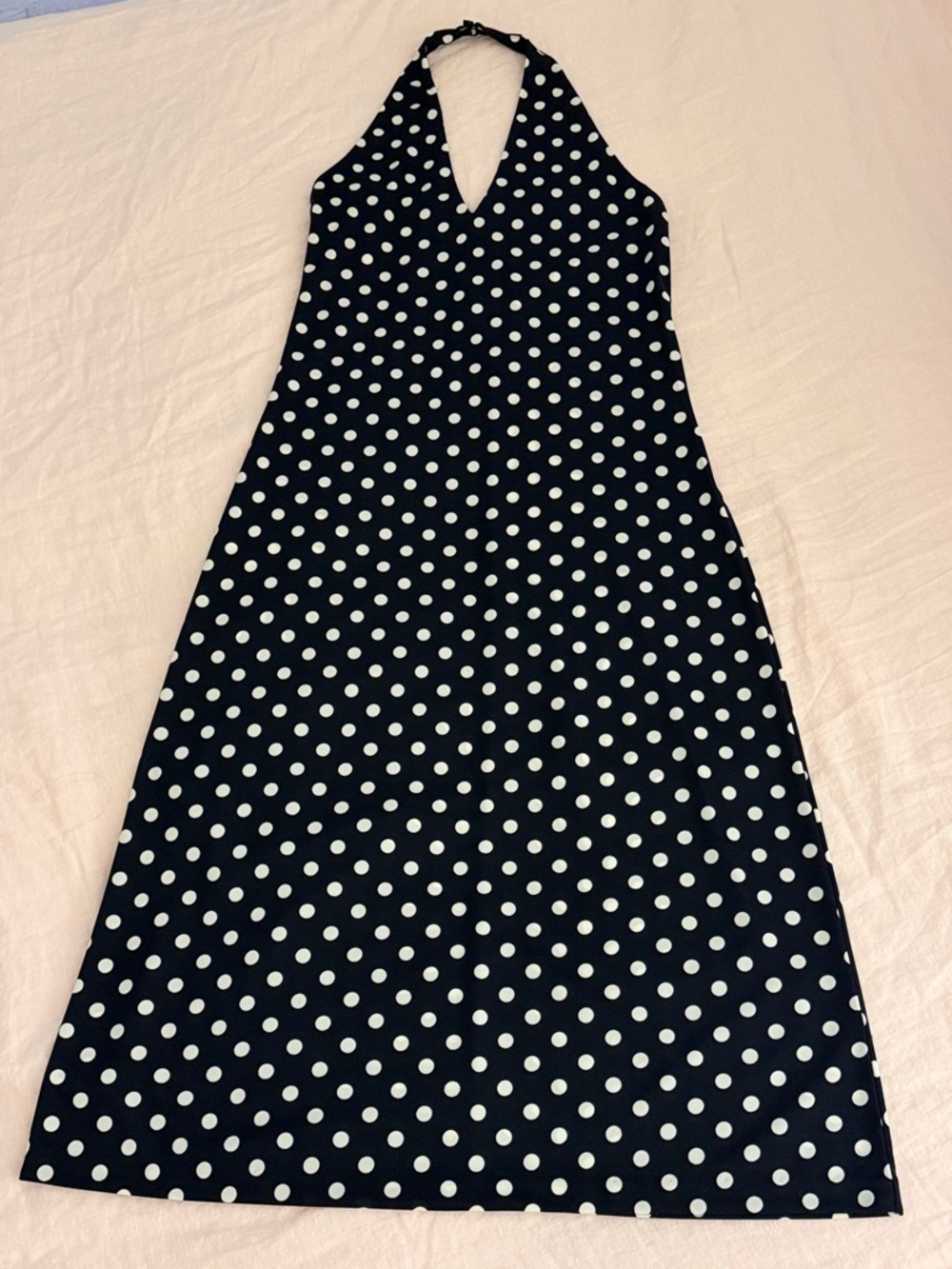 Lauren Ralph Lauren polka dot halter dress navy